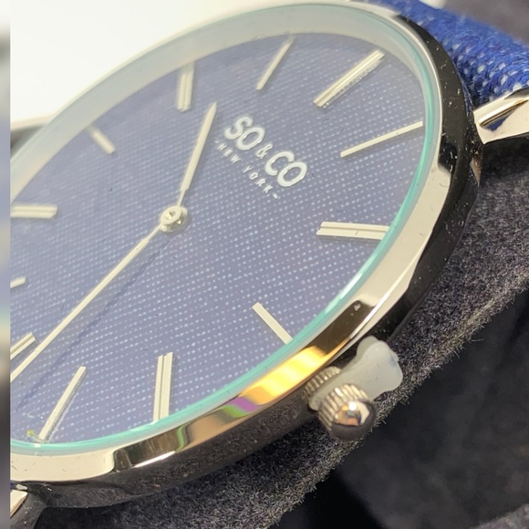 So & Co Blue Denim Watch J154P33 NWT - Picture 2 of 8